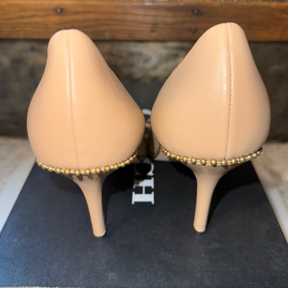 NIB COACH Waverly Bead-Trim Leather Pump in Beechwood in size 7B - Picture 7 of 12
